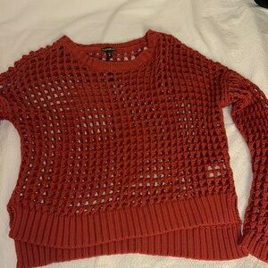Express open knit  Rust‎ colored oversized Sweater Sz XS